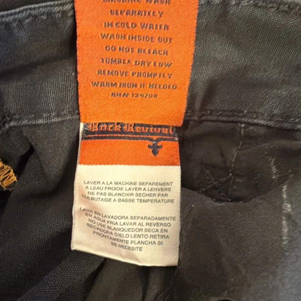 Rock Revival Shorts Mens 40 Black Cargo Relaxed Fit Baggy Fatigue Drawstring